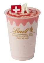 リンツ・ホワイトチョコレートストロベリーアイスドリンク