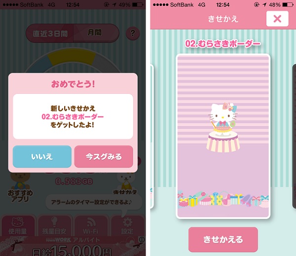 ハローキティ通信量チェッカー