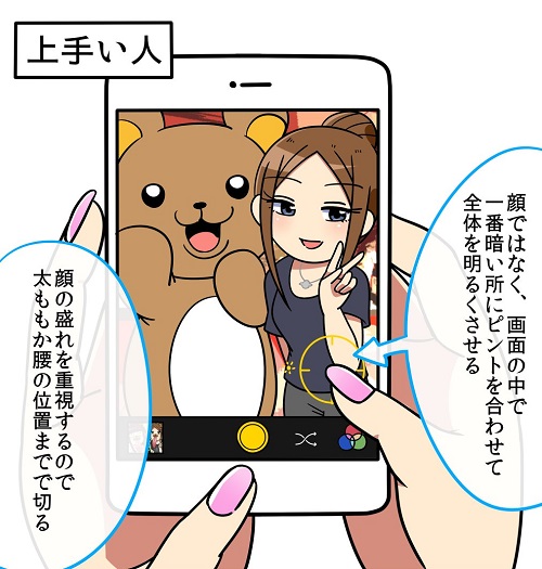 他撮りが「上手い人」と「下手な人」