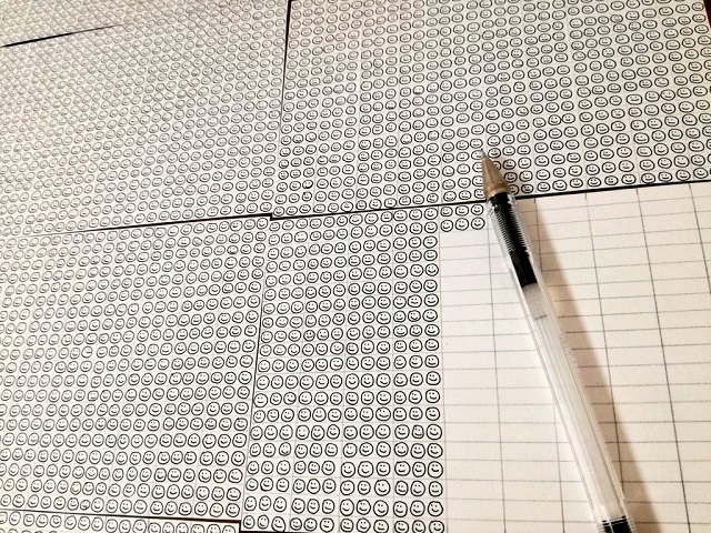 ボールペン1本のインク量でスマイルが何個書けるか