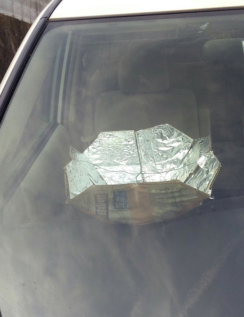 炎天下の車の中